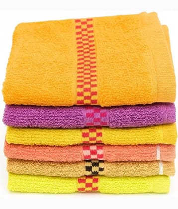 Welhouse India Cotton Printed Face Towel 301-350 GSM ( Pack of 6 ) - Multicolor