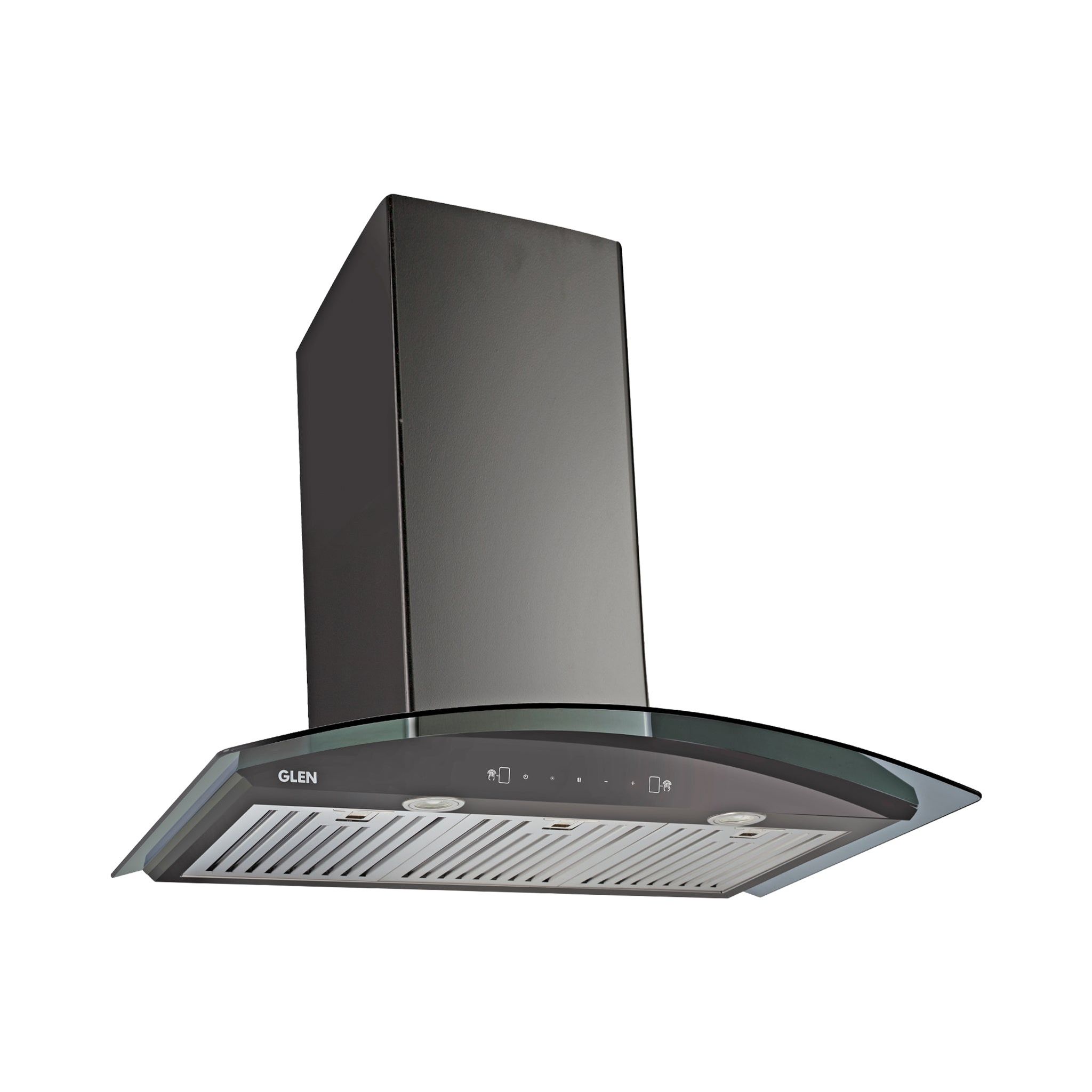 Kitchen Chimney Curved Glass with Motion Sensor Baffle filter 90cm 1250 m3/h -Black (6071 BLMS 90)