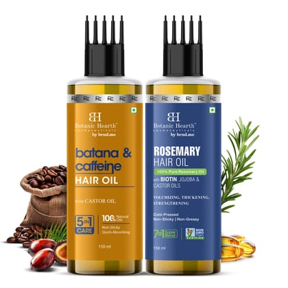Rosemary Hair Oil & Batana Caffeine - Hair Oil Set of 2 Rosemary Hair Oil & Batana Caffeine - Hair Oil Set of 2