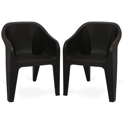 Supreme Furniture Futura Plastic with-Arm Chair Suitable for Home, Office, Garden, Living Room, Cafeteria, Restaurant, Hotel, Resort, Indoor & Outdoor