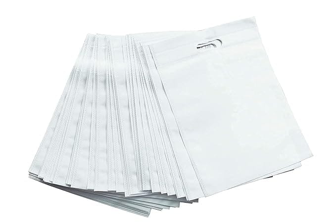 Non Woven , D Cut Shipping & Carry Bags , Size 12''x18'' , White Colour - 1 Kg.     ( Free Delivery )