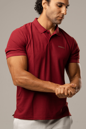 High-Performance Dry Fit Polo T-Shirt - Wine Red-XXL