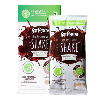 GoFigure Meal Replacement Shake 3 x 60g Sachets | Slimbiome Protein Powder for Weight Loss & Gut Health | Creamy Chocolate Flavor | Energy, Metabolism Support | Weight Management Drink for Men & 