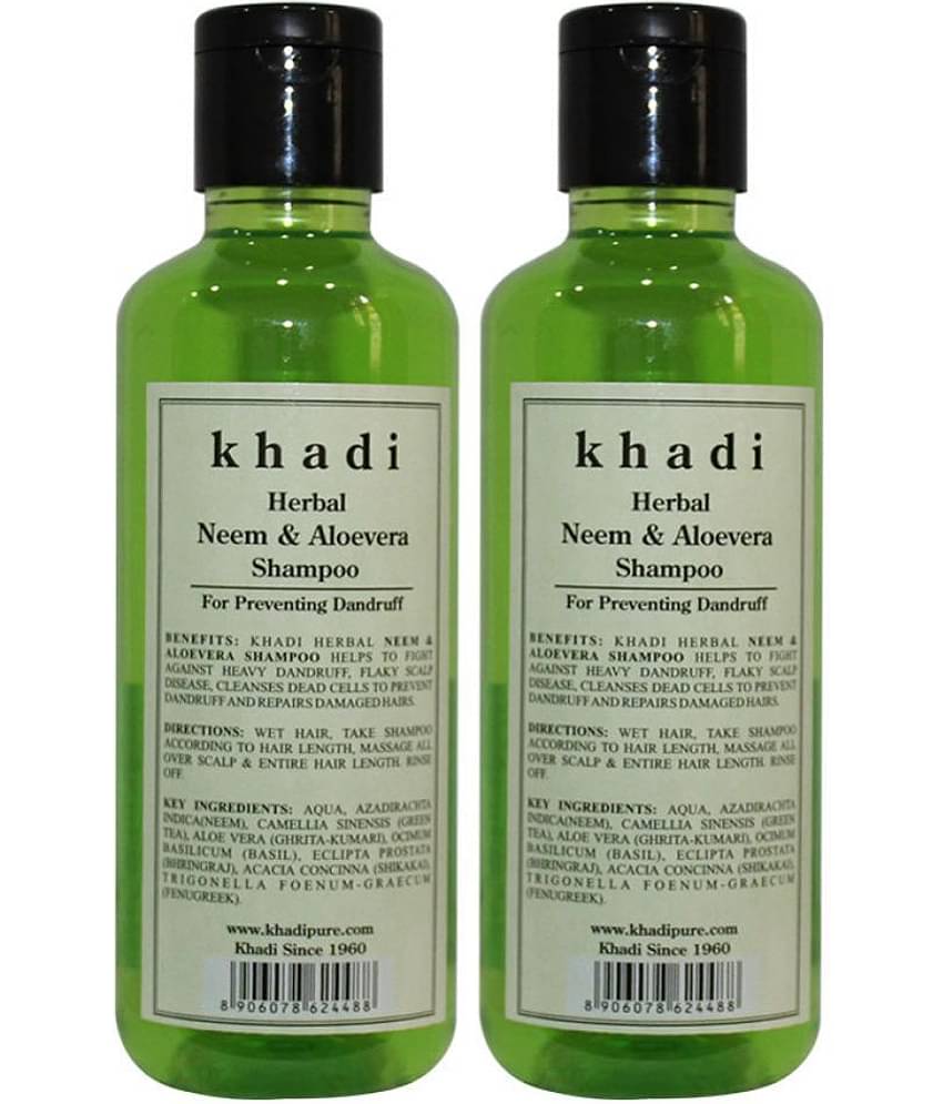 Khadi Herbal Neem & Aloevera Shampoo 420 mL Pack of 2