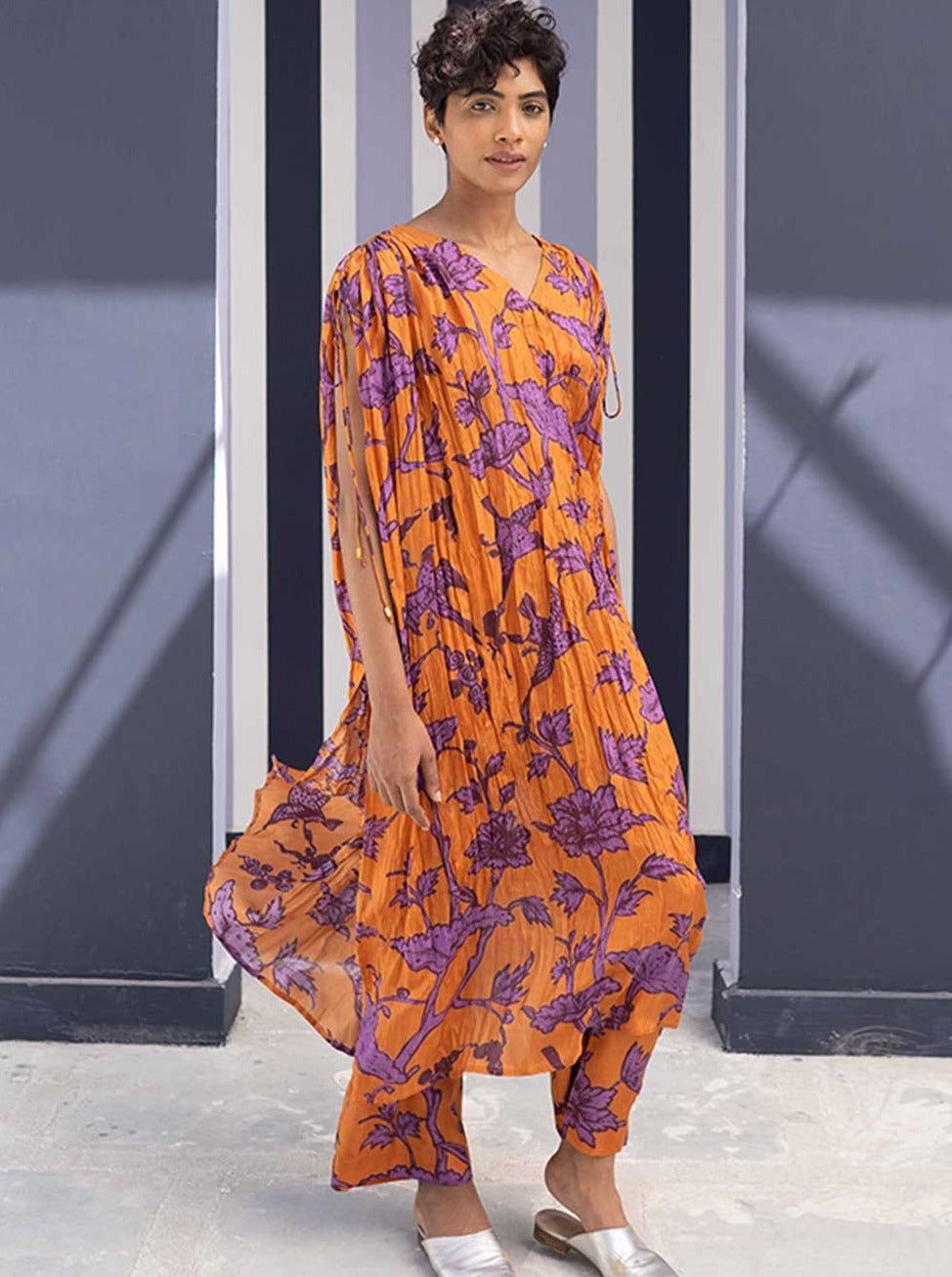 Maui Orange Kaftan Set-XS