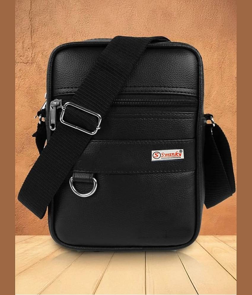 Swanky 15 Ltrs Black Sling Bag for Unisex