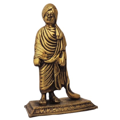 Brass Swami Vivekananda Statue | Inspirational Desk Decor, Height : 8.5 Inch (BSMAS1360 F)