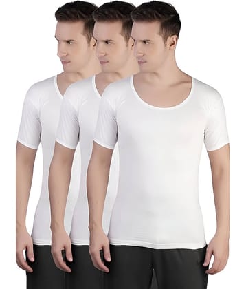 kaseera Pack of 3 Cotton Basic Vest For Men ( Off-White )