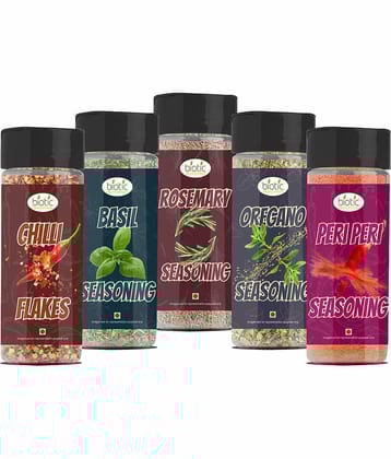 Biotic Oregano 45g, Chilli Flakes 50g, Basil 40g, Rosemary 30g, Peri Peri 60g 225 gm