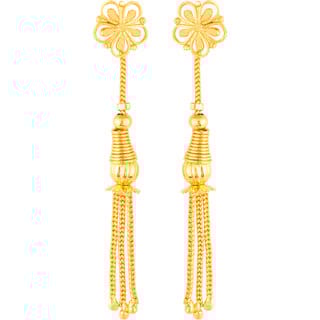 Vighnaharta Traditional wear Gold Plated Screw back alloy dangler studs Earring for Women and Girls   [VFJ1868ERG]