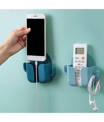 GMPex 2 PC Wall Mount Key Remote Holder Mobile Charging Stand With 2 Hooks