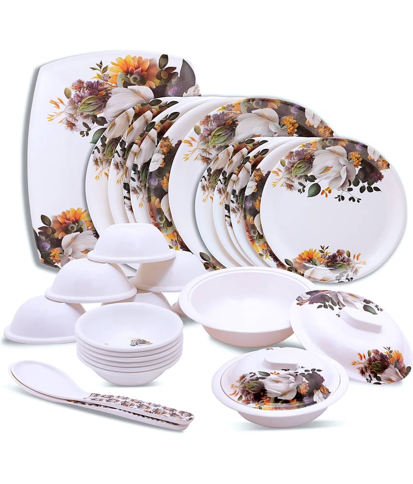 Homepro Gardenia White Melamine 41 Pcs Dinner Set