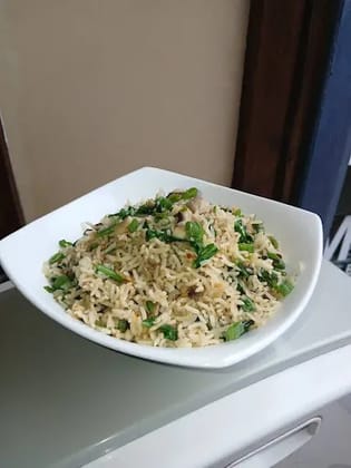 Mushroom And Spinach Veg Fried Rice