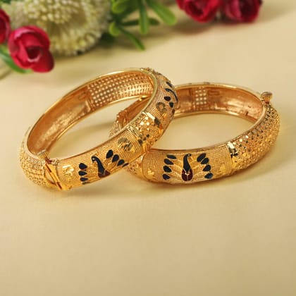 Traditional Meenakari Peacock Set of 2 Kada