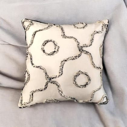 Preetier Velvet Cotton Slub Cushion Cover, Stain-Resistant, Cosy Decor for Living Room, Bedroom, Dining Room, Office, Outdoor (Albany Ogee, 16x16)