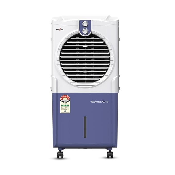 Kenstar TurboCool Neo HC 45 Air Cooler with Honeycomb Cooling Media, 45L, 100W, White & Blue