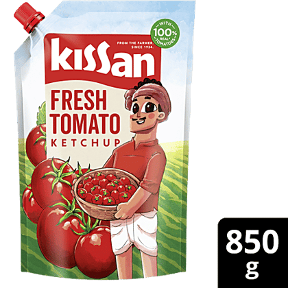 Kissan Fresh Tomato Ketchup - Tangy, 850 g Pouch