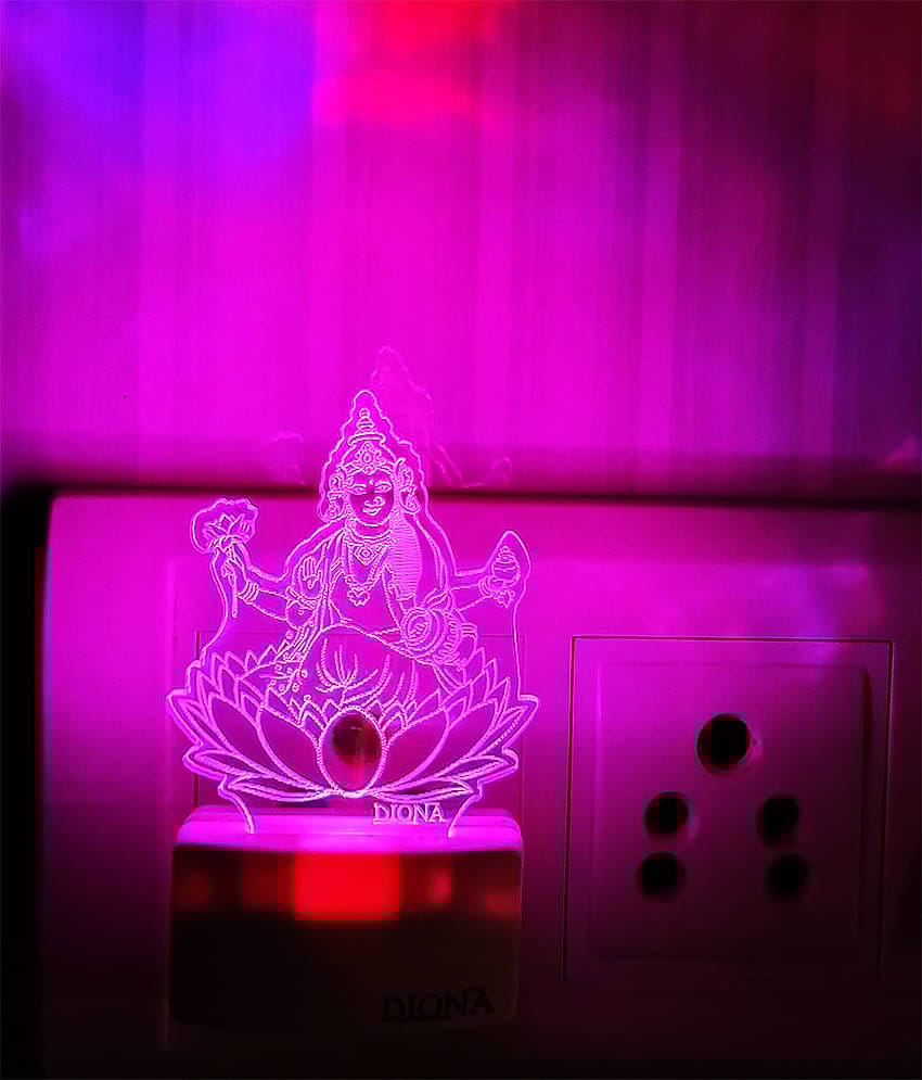 DIONA Night Lamp Laxmi Maa LED Home Decor Divine Night Light pooja room, Bedroom