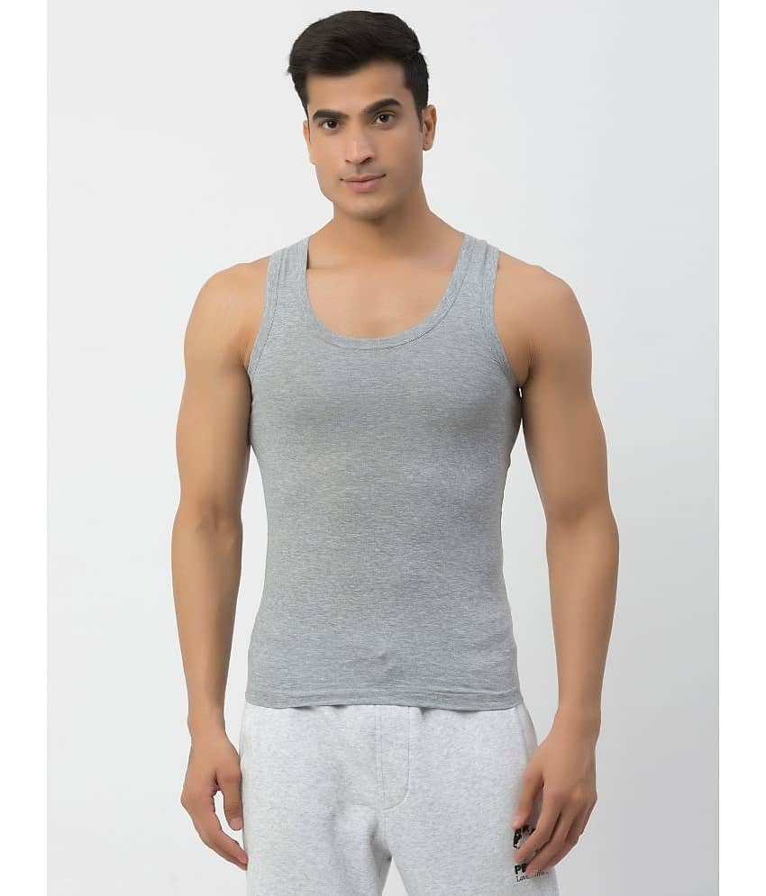 John Players Grey Melange John Players Vest Cotton Men's Vest ( Pack of 1 )