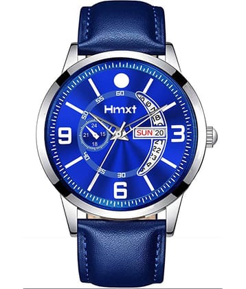 HMXT Blue Leather Analog Men's Watch
