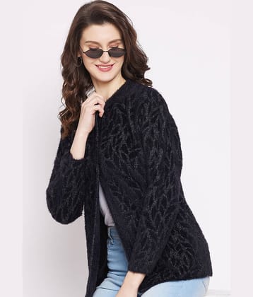 zigo Women Acro Wool Round Neck Cardigan ( Black )