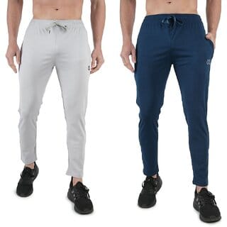 Kwings Mens Lower Combo Pack (Pack of 2) Lycra blend Plain sports wear Bottoms