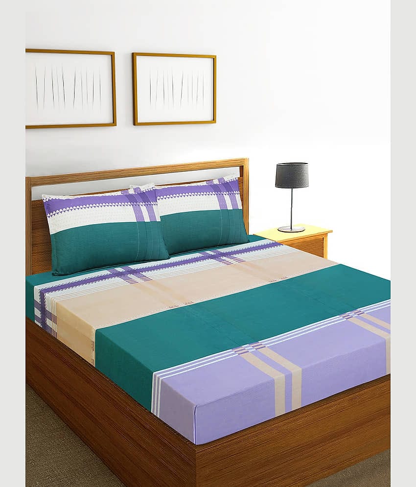 Home Candy Microfiber Double Bedsheet ( Green )