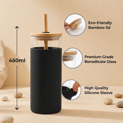 Custom Borosilicate Sipper Tumbler with Bamboo Lid