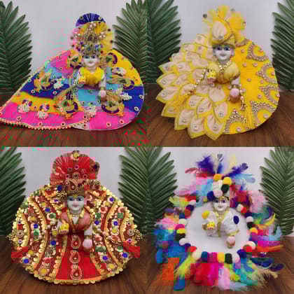 Beautiful heavy dresses combo for laddu gopal ji pack of 4-0