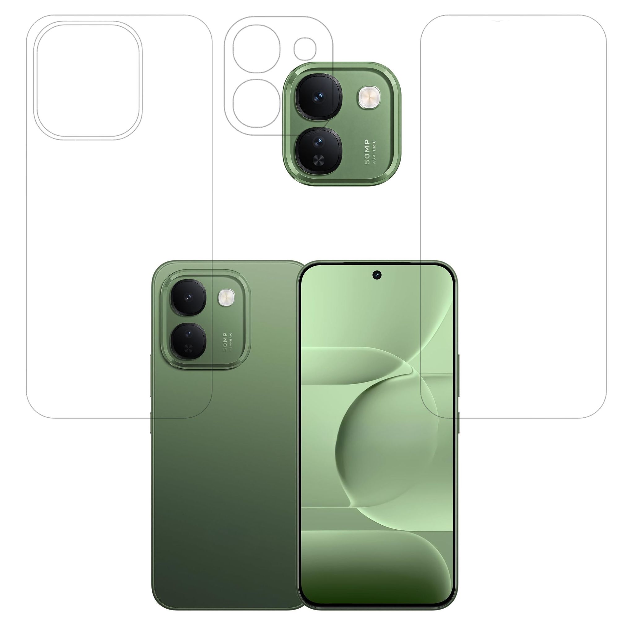 ISAAK Front and Back Screen Protector with Camera Lens Protector Compatible with Vivo S2 FE (COMBO PACK)