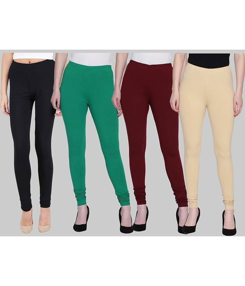 FnMe - Multicolor Lycra Women's Leggings ( Pack of 4 )