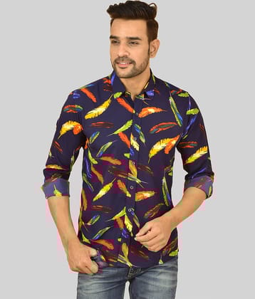 QuaClo - Blue Cotton Blend Regular Fit Men's Casual Shirt ( Pack of 1 )