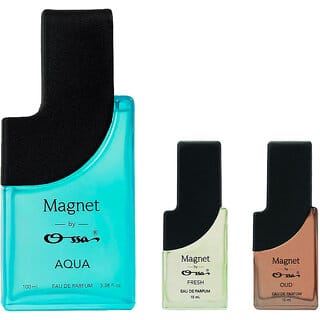 Ossa Magnet Aqua 100ml, Oud 15ml And Fresh 15ml Unisex EDP Long Lasting Perfume Combo For Men And Women (Pack Of 3) Ossa Magnet Aqua 100ml, Oud 15ml And Fresh 15ml Unisex EDP Long Lasting Perfume Combo For Men And Women (Pack Of 3)