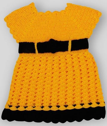 The Creators Yellow Wollen Frock For Baby Girl ( 06-12 Months ) - None