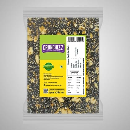 Crunchizz SESAME CANDY BAR (Black Sesame Seeds) I 100 Grams I Pack Of One