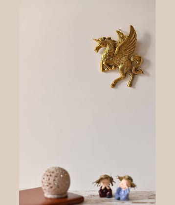 Fashion Bizz Handcrafted Wall Hanging Flying Horse(Unicorn) Decorative Showpiece - 20 cm