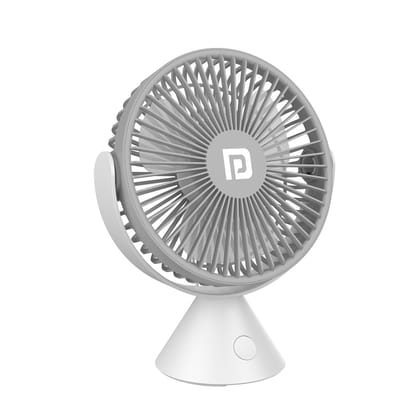 Portronics Aero Breeze Portable table Fan 178mm, USB Rechargeable Fan- Grey