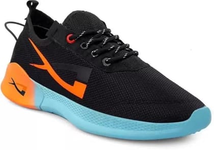 MR ANDERSONS Black Sports Sports for Gym Tracking Running Stylish Lightweight Casual Sneaker Shoes with Eva Sole Tilt Lacing for Mens & Boy | Anti-Slip | Sweatproof