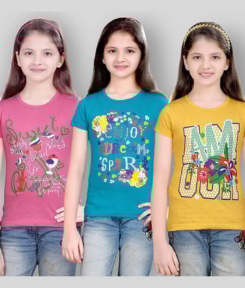 Sini Mini Pack of 3 Girls Cotton Combos ( Blue )