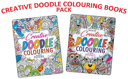 Creative Doodle Colouring 2 Books Pack for Beginners and Adults - Patterns, Animals & Birds [Paperback] Dreamland Publications