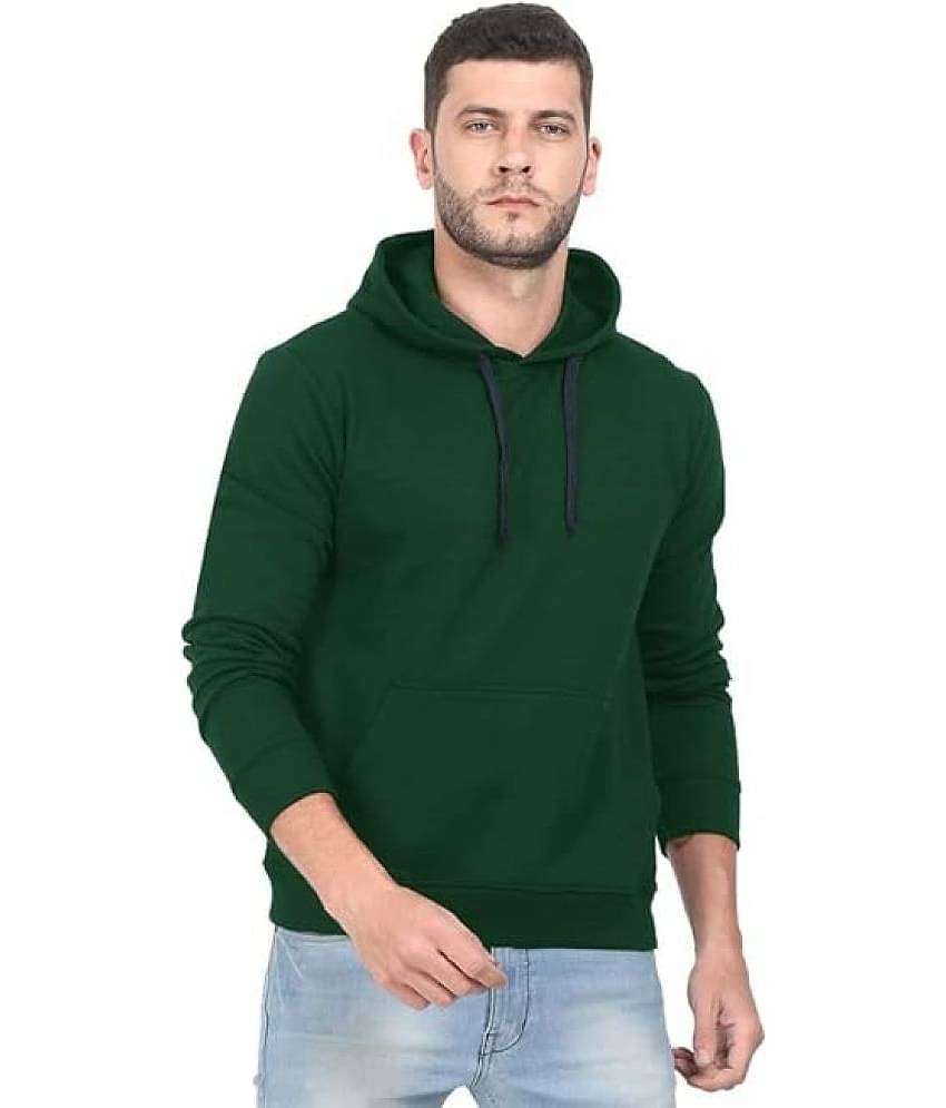 Glito Fleece Hooded Men's Sweatshirt - Green ( Pack of 1 )