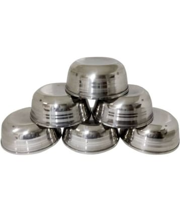 Dynore 6 Pcs Soup Bowls Stainless Steel Soup Bowl 10 cm ( Set of 6 ) Steel