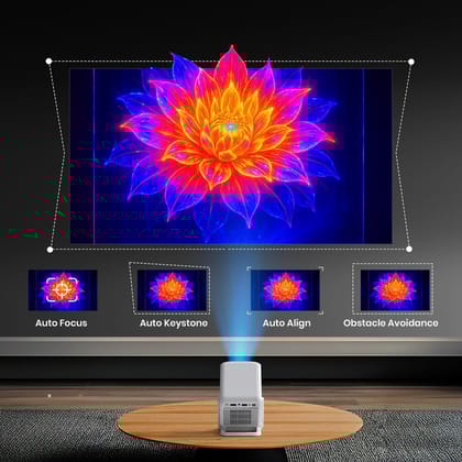 Portronics Beem 450 Pre-installed Streaming Apps, 1080p Full HD, 4000 Lumens, Upto 120 Max Display