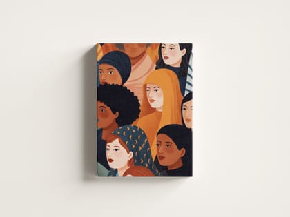 FURNISHUB Women of the World Canvas Art | Vibrant Orange Cultural Diversity Wall Art Painting | Wall Decor Painting | Gallery Wrapped Canvas Art Painting