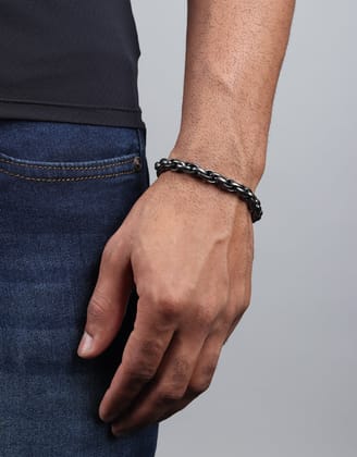 Oxy Mexican Bracelet-Gun Metal / 8 Inches