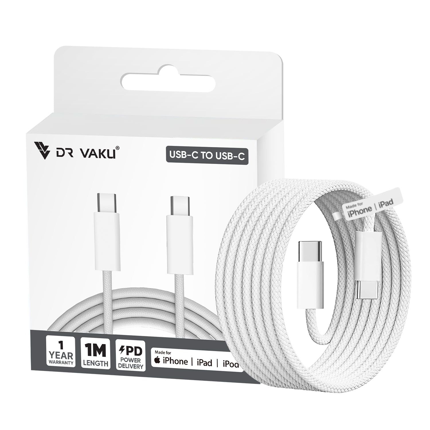 Original Nylon Braided Type C To Type C [Apple MFi Certified] Fast Charging Cable For iPhone 16 / 15 Series