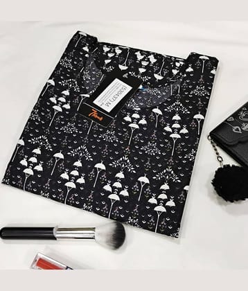Ethnicbasket Pack of 1 Crepe Printed Straight Women's Kurti - ( Black )