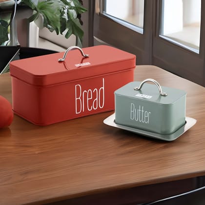 HAZEL Bread Butter Box Set , Bread Box and Butter Dish Combo , Food Grade Storage for Kitchen , Perfect Diwali Gifts for Keeping Your Bread and Butter Fresh During Festive Celebrations HAZEL Bread Butter Box Set , Bread Box and Butter Dish Combo , Food Grade Storage for Kitchen , Perfect Diwali Gifts for Keeping Your Bread and Butter Fresh During Festive Celebrations