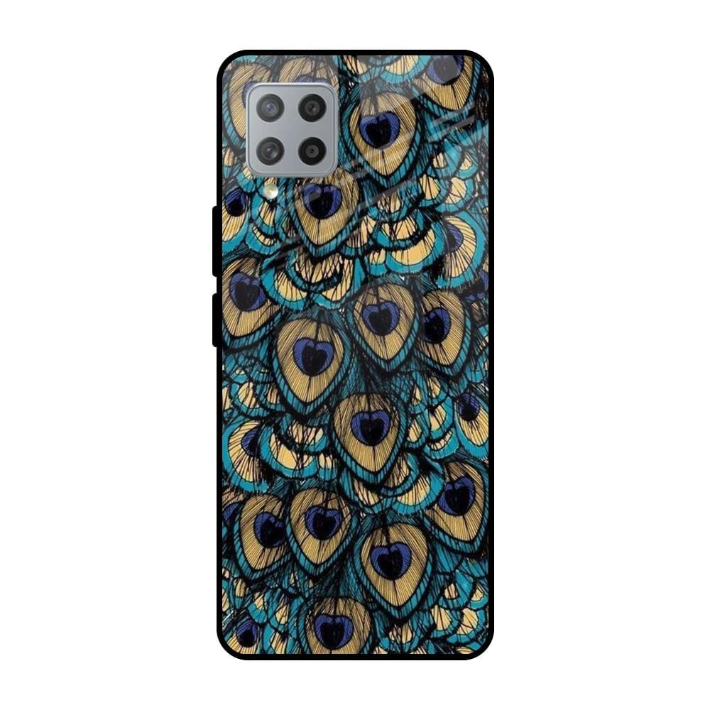 Peacock Feathers Glass case for Samsung Galaxy M42