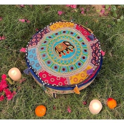 Hand Painted Wooden Round Coffee Table-End Side Table